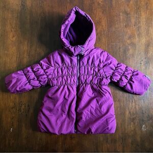 Esprit Purple Hooded Baby Girl Winter Coat Pockets Size 12 Months